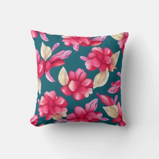 Retro Pink Flowers Pattern