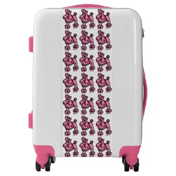 Retro Pink French Poodle Luggage Suitcase Gift by suncookiez at Zazzle
