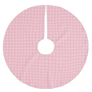 Retro Pink Gingham Checkered Pattern Background Brushed Polyester Tree Skirt
