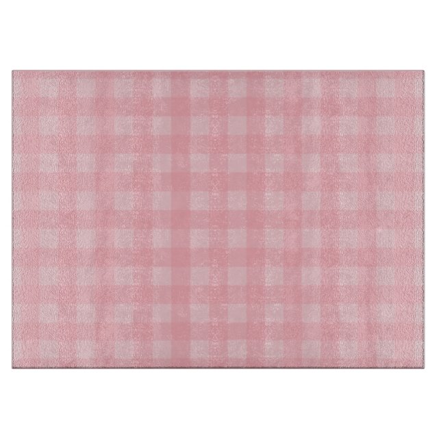 Retro Pink Gingham Checkered Pattern Background Cutting Board (Front)