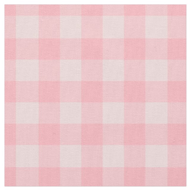 Retro Pink Gingham Checkered Pattern Background Fabric (Close Up)