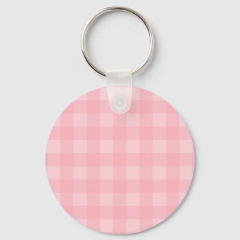 Retro Pink Gingham Checkered Pattern Background Keychain by backdropshop at Zazzle