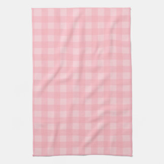 Retro Pink Gingham Checkered Pattern Background Kitchen Towel