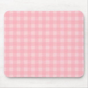 Retro Pink Gingham Checkered Pattern Background Mouse Pad