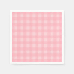 Retro Pink Gingham Checkered Pattern Background Napkins