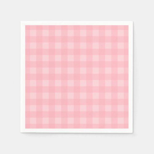 Retro Pink Gingham Checkered Pattern Background Napkins