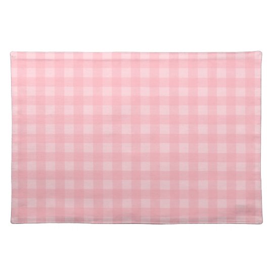 Retro Pink Gingham Checkered Pattern Background Placemat Zazzle Com