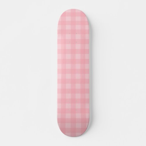 Retro Pink Gingham Checkered Pattern Background Skateboard