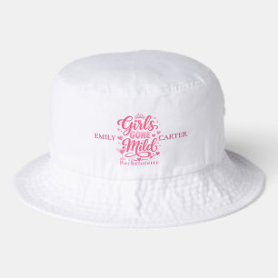 Retro Pink Girls Gone Mild Bachelorette Spa Bucket Hat