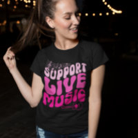 Retro Pink Gradient Support Live Music Groovy