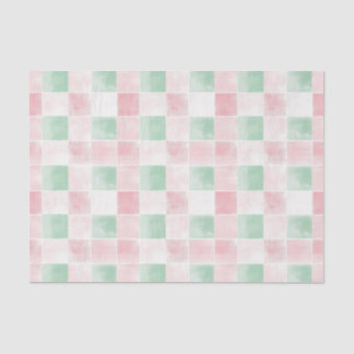 Retro Pink Green Cute Christmas Tissue Paper