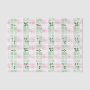 Retro Pink Green Cute Christmas Tissue Paper