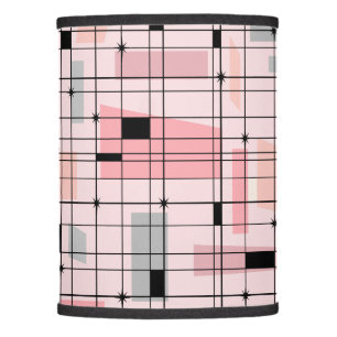 Retro Pink Grid and Starbursts Lamp Shade