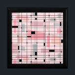 Retro Pink Grid and Starbursts Tile Gift Box<br><div class="desc">This Retro Pink Grid and Starbursts Tile Gift Box is where vintage style meets modern day. It features a light pink background with kitschy, off kilter squares and rectangles in dove grey and three shades of pink. The whimsical blocks of color are overlayed and worked into some of the grid...</div>