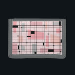 Retro Pink Grid and Starbursts Wallet<br><div class="desc">This Retro Pink Grid and Starbursts Nylon Wallet is where vintage style meets modern day. It features a light pink background with kitschy, off kilter squares and rectangles in dove grey and three shades of pink. The whimsical blocks of color are overlayed and worked into some of the grid intersections....</div>