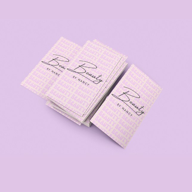 Retro Pink Groovy Beauty Salon Business Card (Creator Uploaded)