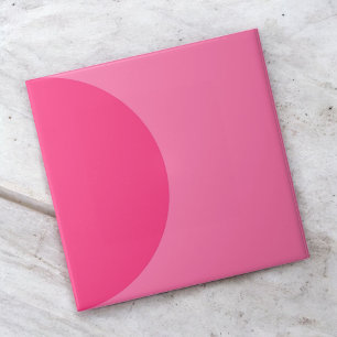 Retro Pink Half Circle Mid Century Modern  Ceramic Tile