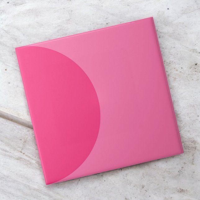 Retro Pink Half Circle Mid Century Modern  Ceramic Tile (Creator Uploaded)