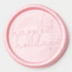 Retro Pink happiest holidays chistmas envelope Wax Seal Sticker