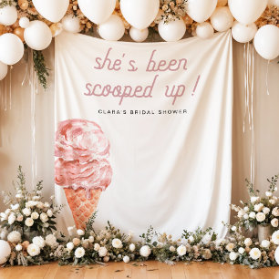 Retro Pink Ice Cream Scooped Up Bridal Shower Tapestry