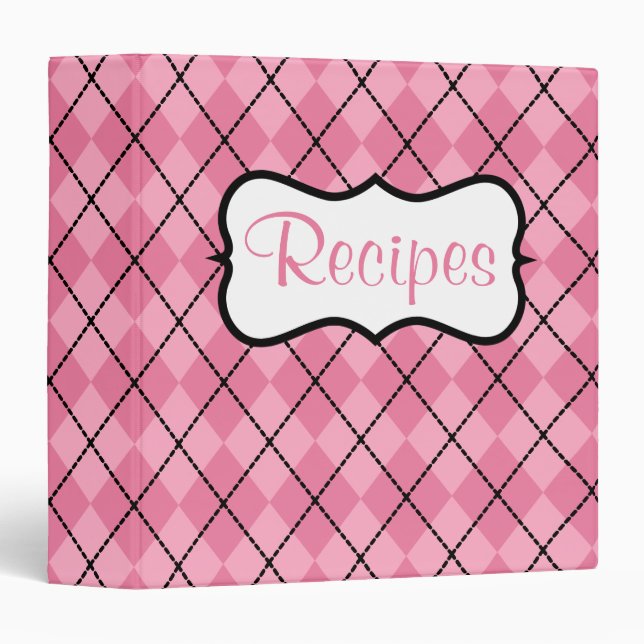 Retro Pink Kitchen Recipe Binder Gift (Front/Spine)