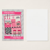 Retro Pink Kitchen Recipe Cards (Front & Back)