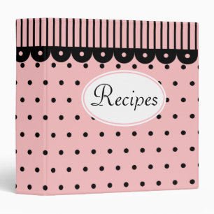 Retro Pink Kitchen Recipe Cooking Organizer Binder