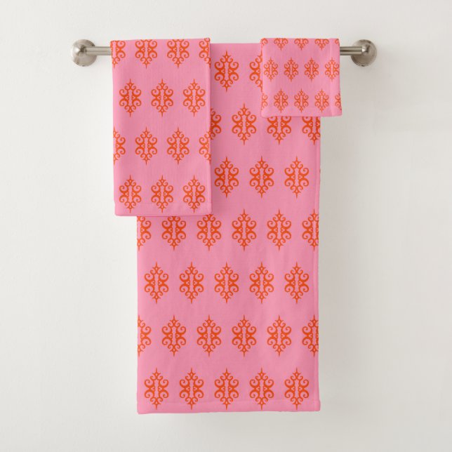 Retro Pink Lace Bath Towels Set Gift (Insitu)
