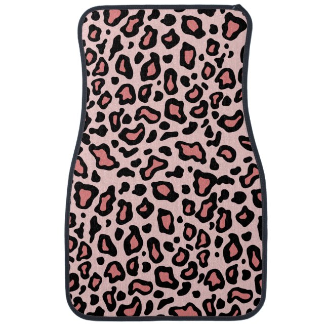 Retro Pink Leopard Car Floor Mats (Front)