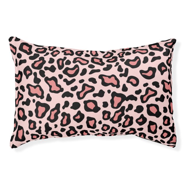 Retro Pink Leopard Print Pet Bed (Front)