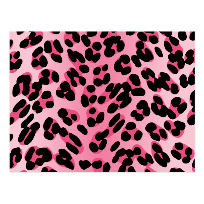 Retro Pink Leopard Print Post Card