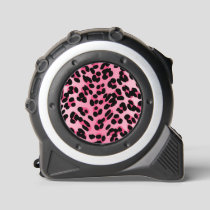 Retro Pink Leopard Print Tape Measure
