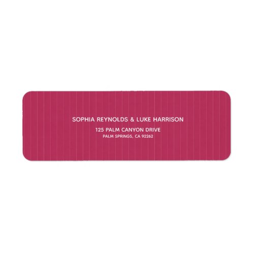 Retro Pink Magenta Pinstripe Return Address Label