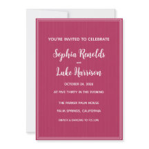 Retro Pink Magenta Pinstripe Wedding 