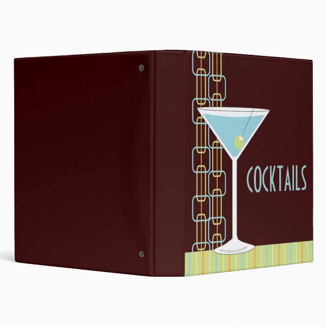 Retro Pink Martini Cocktail Recipe Binder (Background)