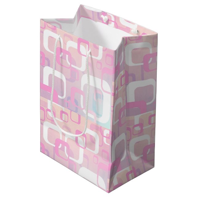 Retro Pink Medium Gift Bag (Front Angled)
