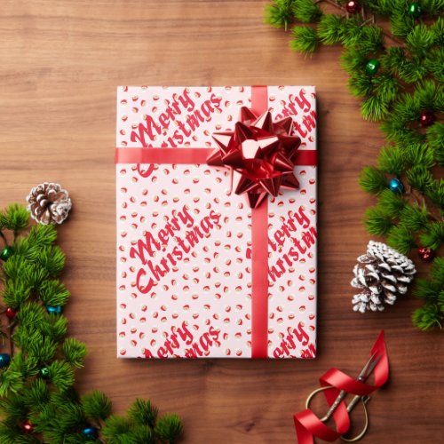 Retro Pink Merry Christmas Wrapping Paper