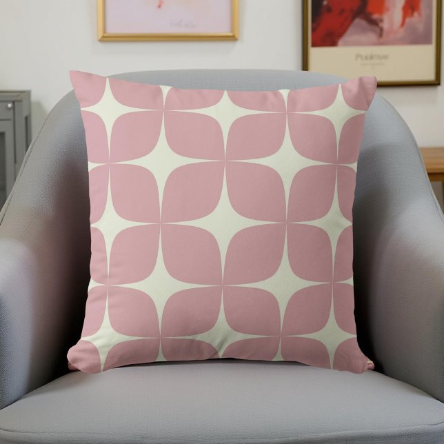 Retro Pink Mid Century Modern Boho Geometric  Throw Pillow (Creator Uploaded)