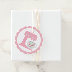 Retro Pink Mixer Baking Spirit's Bright Christmas Favor Tags
