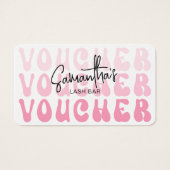 Retro Pink Modern Beauty Bar Lash Salon Gift Card (Front)