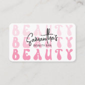 Retro Pink Modern Girly Lash Beauty Salon or Spa Business Card (Front)