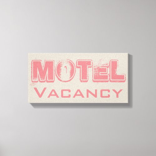 Retro Pink Motel Canvas Sign