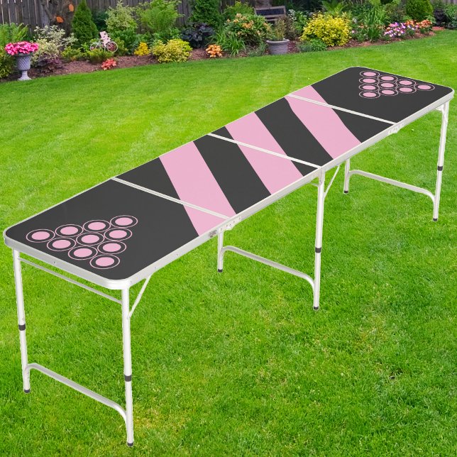 Retro Pink Night Three Stripes Beer Pong Table (Creator Uploaded)