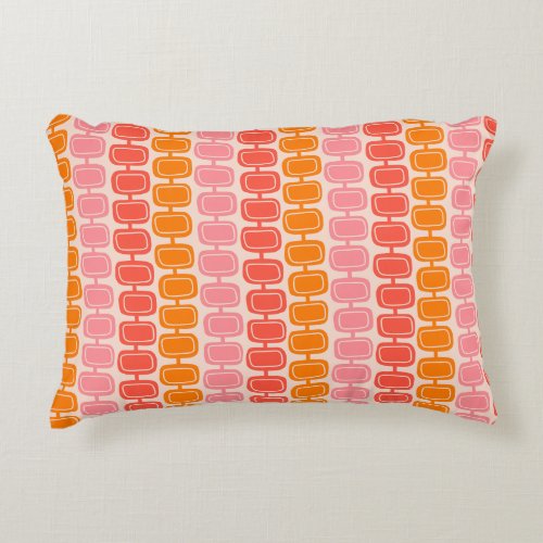 retro pink  orange accent pillow