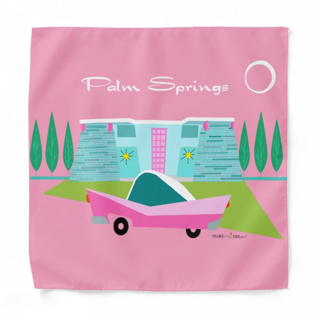 Retro Pink Palm Springs Bandana (Front)