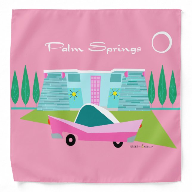 Retro Pink Palm Springs Bandana (Front)