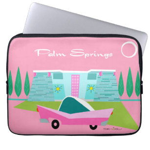 Retro Pink Palm Springs Electronics Bag