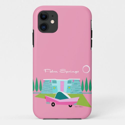 Retro Pink Palm Springs iPhone  iPad case