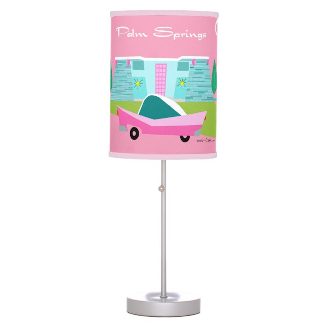 Retro Pink Palm Springs Lamp (Front)
