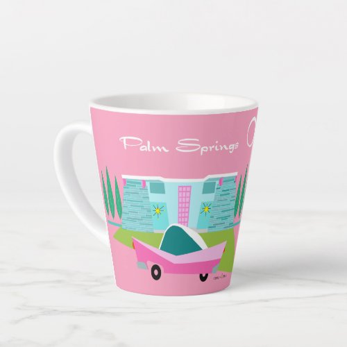 Retro Pink Palm Springs Latte Mug